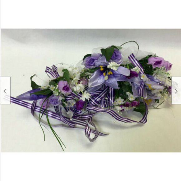 Purple Floral Bouquet Bridal Wedding Bridesmaid Set of 5 Artificial Flowers - Picture 4 of 11